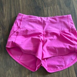 Pink Lululemon speed shorts